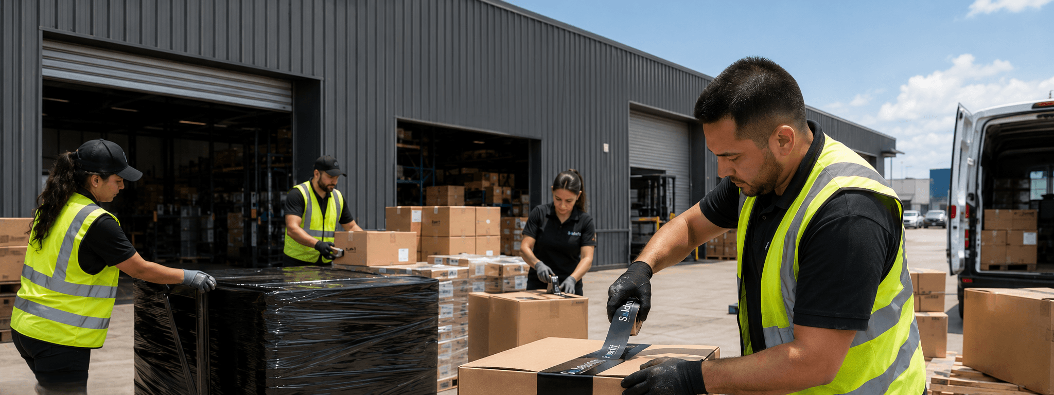 Parcel delivery truck